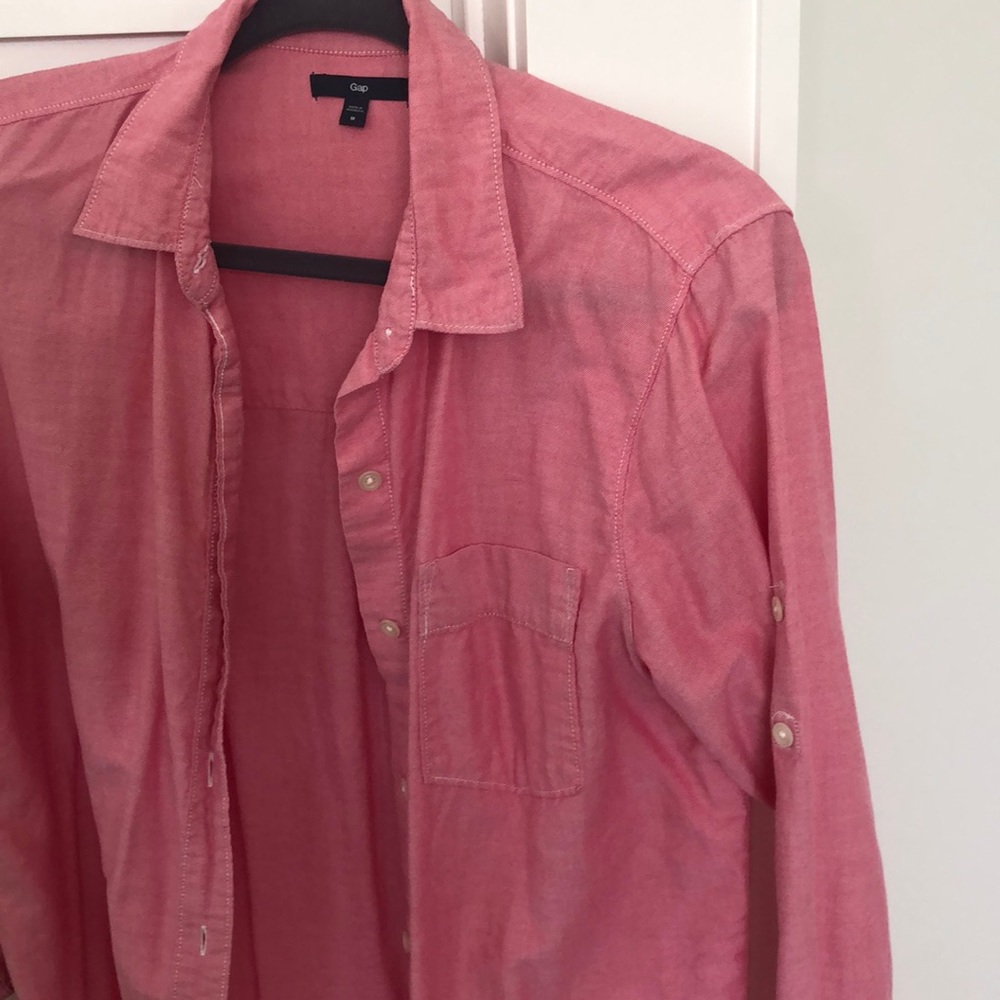 Gap Euc Size Medium Pink Button Down - image 3